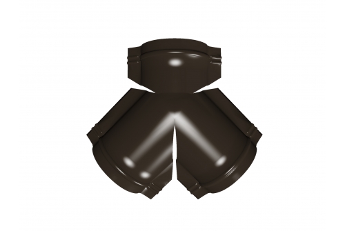 Тройник Y конька полукруглого 0,5 Rooftop Бархат с пленкой RR 32 темно-коричневый