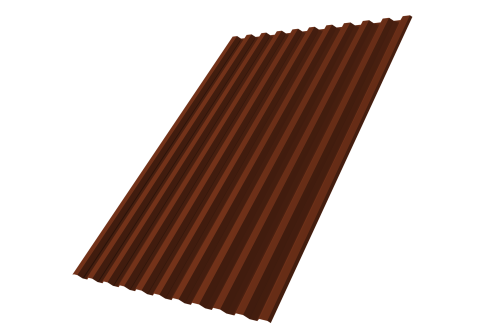 Профнастил С21 R 0,5 Satin RAL 3009 оксидно-красный