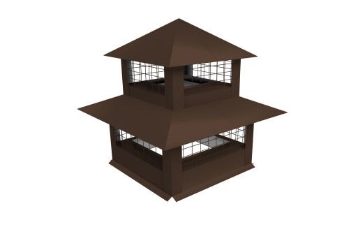 Дымник на трубу двойной с сеткой 1550х520мм 0,45 PE с пленкой RAL 8017 шоколад