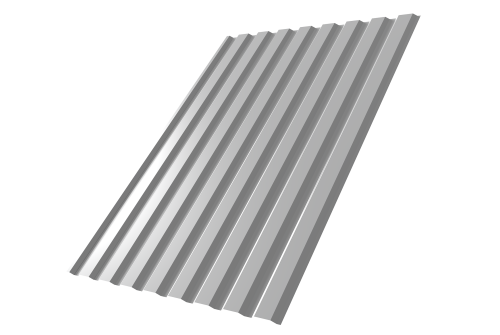 Профнастил С20А 0,5 Satin RAL 9006 бело-алюминиевый