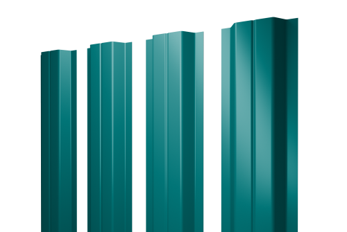 Штакетник П-образный А с прямым резом 0,45 PE RAL 5021 водная синь