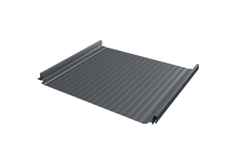 Кликфальц Pro Gofr Grand Line 0,5 Velur X с пленкой на замках RAL 7024 мокрый асфальт