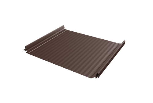 Кликфальц Pro Gofr Grand Line 0,5 Velur X с пленкой на замках RAL 8017 шоколад