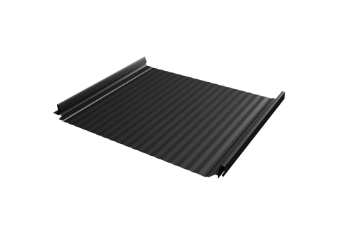 Кликфальц Pro Gofr Grand Line 0,5 Velur X с пленкой на замках RAL 9005 черный