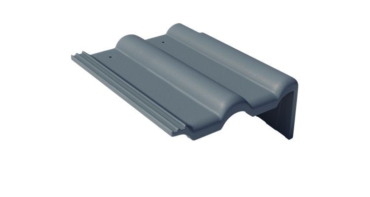 Боковая цементно-песчаная черепица Braas Франкфуртская правая, графит