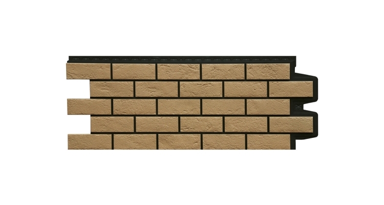Фасадная панель GL Состаренный кирпич Design Plus солома с черным швом
