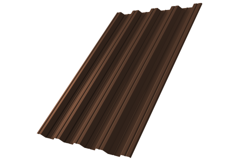 Профнастил НС44 0,5 GreenCoat Pural BT RR 887 шоколадно-коричневый (RAL 8017 шоколад)