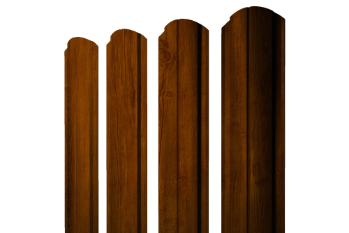 Штакетник Полукруглый Slim фигурный 0.4 Print Premium Golden Wood Intense FTC