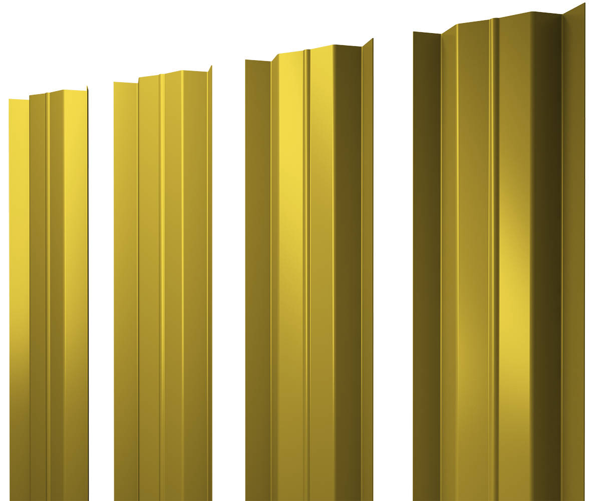 Штакетник М-образный В с прямым резом 0.45 PE RAL 1018 цинково-желтый