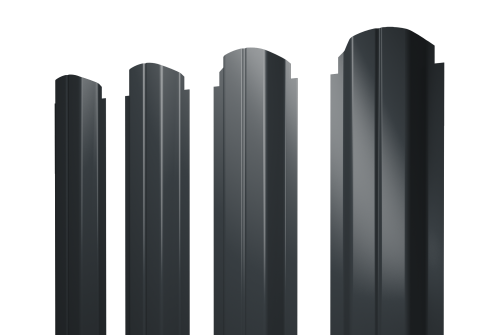 Штакетник П-образный А фигурный 0,45 PE RAL 7016 антрацитово-серый