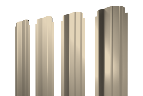 Штакетник П-образный B фигурный 0,45 PE RAL 1015 светлая слоновая кость