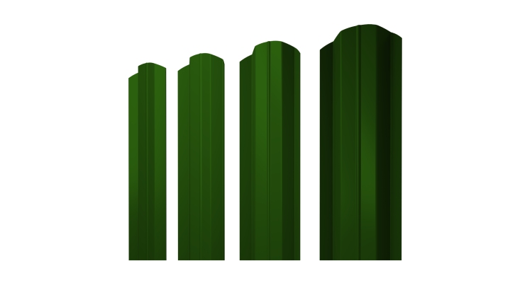 Штакетник М-образный В фигурный 0,45 PE RAL 6002 лиственно-зеленый
