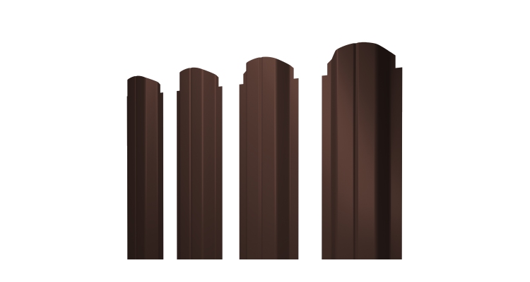 Штакетник П-образный А фигурный 0,45 Drap-double TX RAL 8017 шоколад