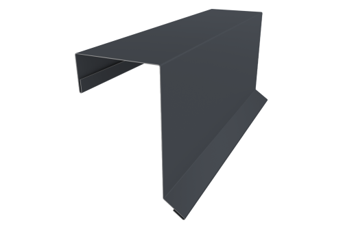 Планка торцевая кровельная фальц 65х97 0,4 PE-Double с пленкой RAL 7024 мокрый асфальт (3м)