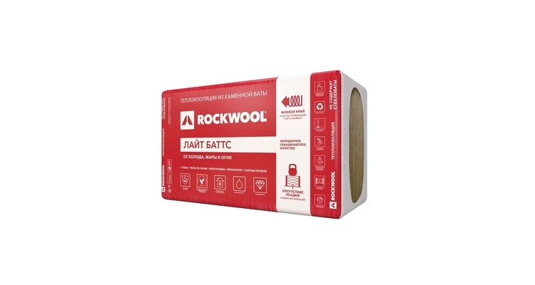 Утеплитель Rockwool Лайт Баттс, 1000х600х50мм (в упак.0,3 м3)