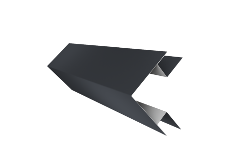 Планка угла внешнего сложного Блок-хаус new 0,5 Satin с пленкой RAL 7024 мокрый асфальт (3м)