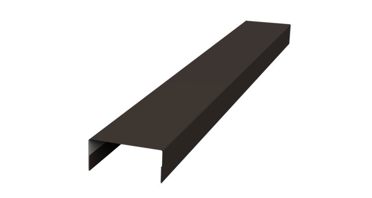 Ламель лицевая 125 забора жалюзи Texas стартовая/финишная для калиток и ворот 0.5 Rooftop Бархат с пленкой RR 32 темно-коричневый