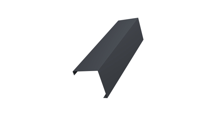 Декоративная накладка на столб универсальная угловая 60х60 для забора жалюзи 0,45 Drap-double TX RAL 7024 мокрый асфальт (2,5м)