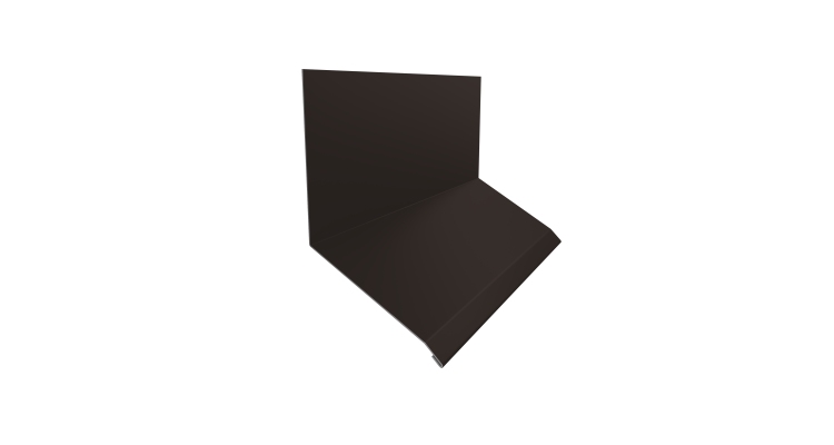 Планка примыкание верхнее к стене фальц Grand Line 150х130х20 0,5 Drap RR 32 темно-коричневый (3м)