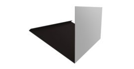 Планка примыкание верхнее к трубе фальц Grand Line 0,5 Satin с пленкой RAL 9005 черный (2м)