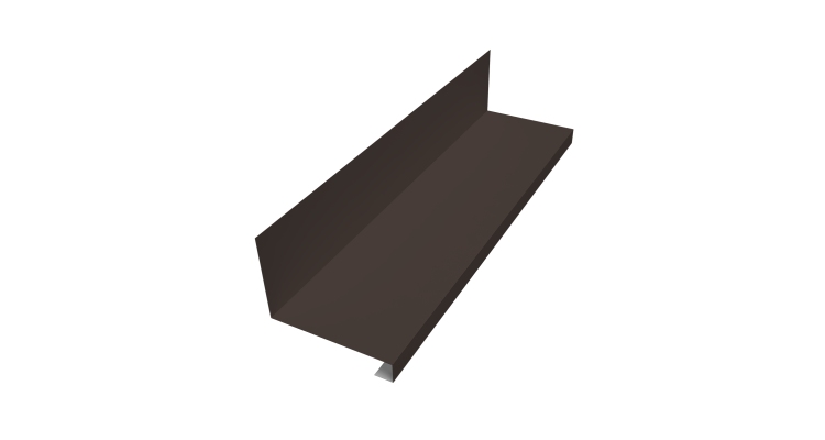 Планка примыкание нижнее к трубе для Кликфальц Pro 0,45 Drap TR RR 32 темно-коричневый (2м)
