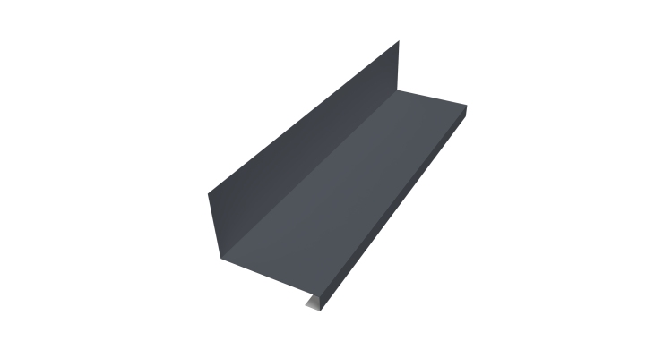 Планка примыкание нижнее к трубе для Кликфальц Pro Grand Line 0,5 Satin Matt RAL 7024 мокрый асфальт (3м)