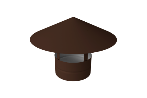 Дымник на трубу круглый d160 0,4 PE с пленкой RAL 8017 шоколад