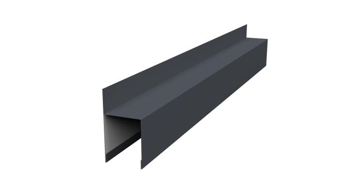 Планка опорная составная внешняя для забора жалюзи Palermo 0,5 PurPro Matt 275 RAL 7024 мокрый асфальт (3м)