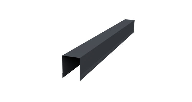 Планка опорная составная внутренняя для забора жалюзи Palermo 0,45 PE-Double RAL 7024 мокрый асфальт (1,8м)