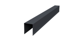 Планка опорная составная внутренняя для забора жалюзи Palermo 0,45 PE-Double RAL 7024 мокрый асфальт (3м)