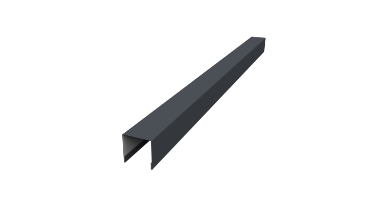 Планка вертикальная лицевая для забора жалюзи Palermo 0,45 Drap ST RAL 7024 мокрый асфальт (1,8м)